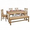 Stół Monaco drewniany z krzesłami i z ławką